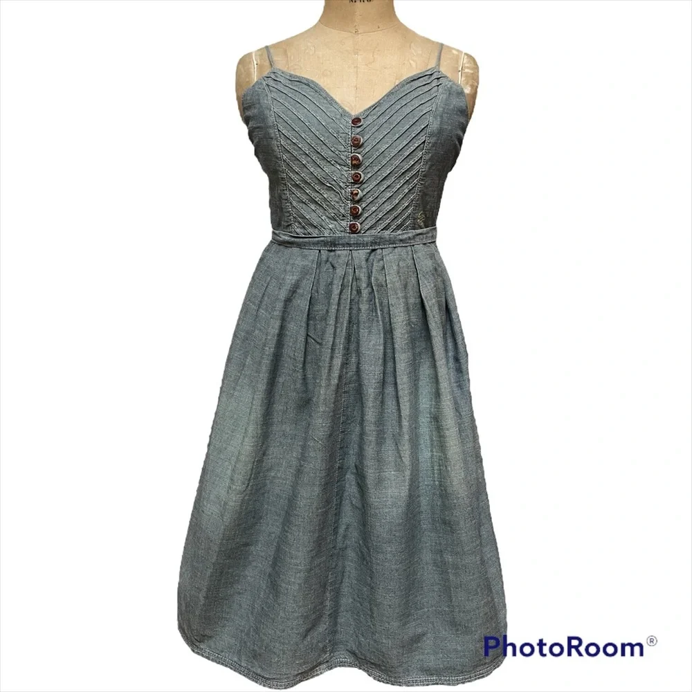 Billabong chambray summer dress with open back size S - Picture 1 of 10